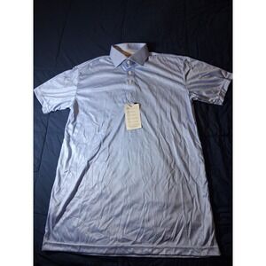 Collars And Co Structured Collar Polo Size S Blue Houndstooth Golf Performance